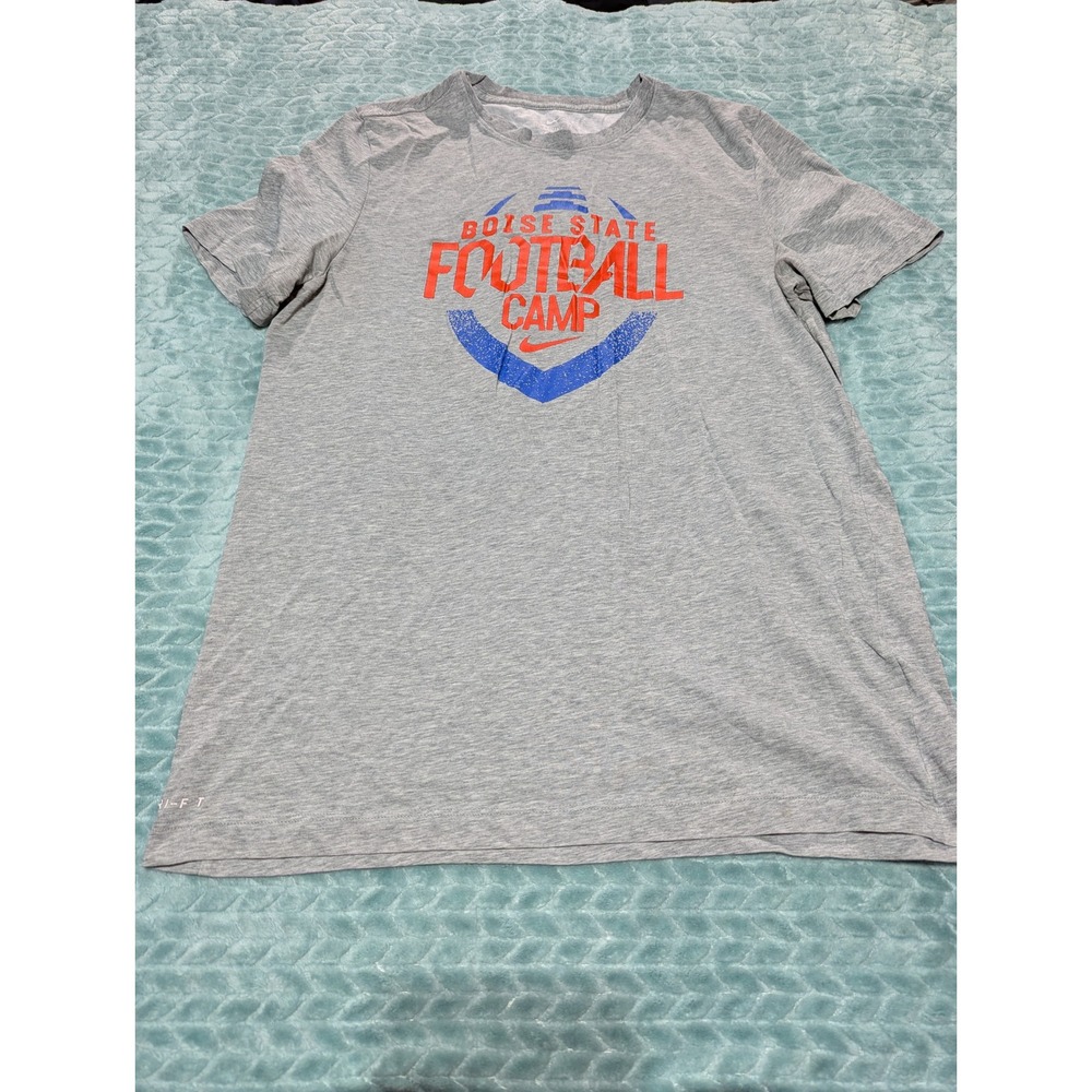 Nike Boise State‎ Football Camp Dri-FIT T-Shirt Gray Mens Large Just Do It